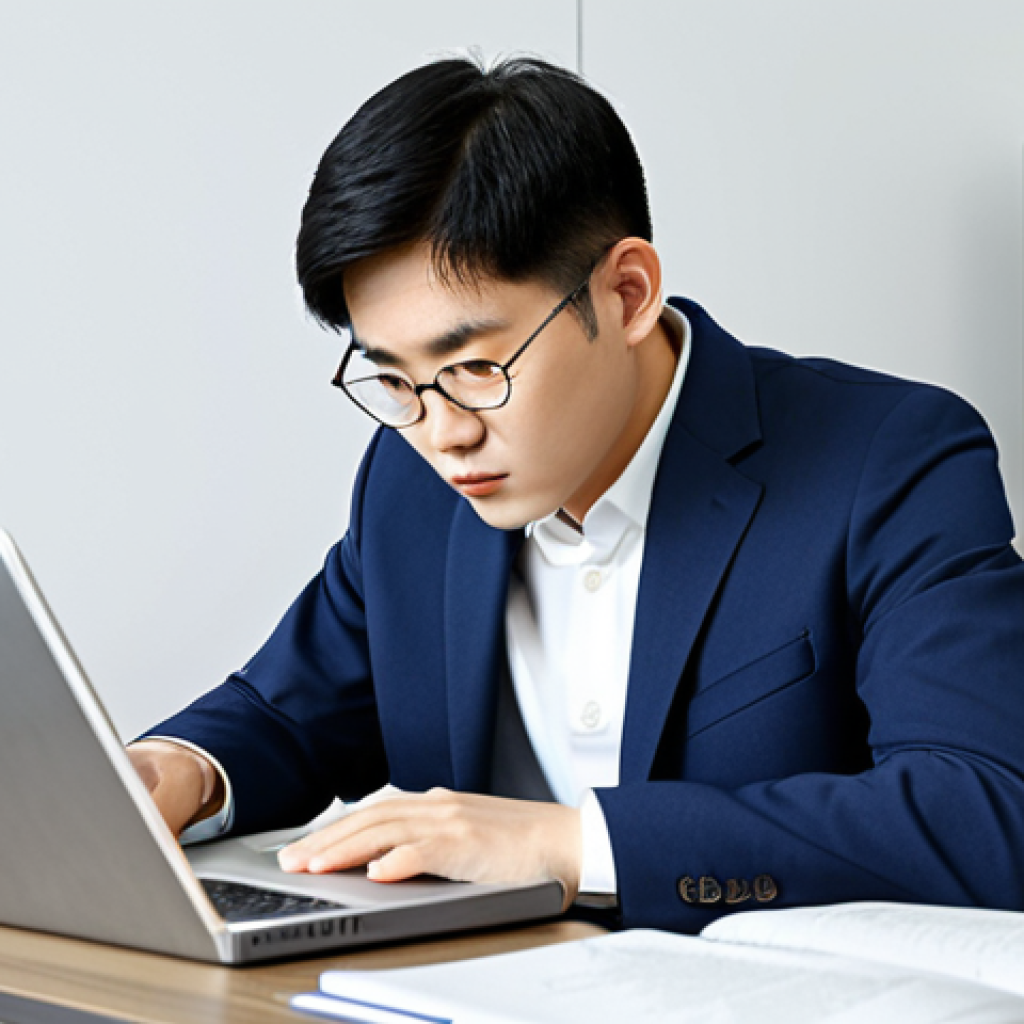 A focused professional individual diligently studying in a bright, modern study room, surrounded by open textbooks displaying Korean text and a laptop. The individual is fully clothed in modest business casual attire. The atmosphere is calm and concentrated, with soft, natural lighting. safe for work, appropriate content, professional, perfect anatomy, correct proportions, natural pose, well-formed hands, proper finger count, natural body proportions, professional photography, high quality, realistic.