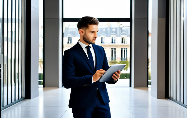 주택관리사 직무 상세 설명 - The Modern Property Manager**

"A young, professional property manager, fully clothed in a modest bu...