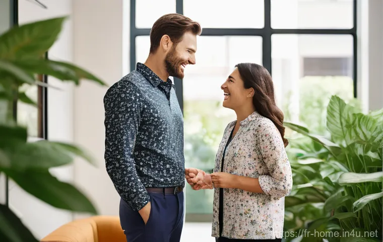 주택관리사로 일하며 느낀 보람 - **Prompt:** A warm, approachable female property manager, in her late 30s to early 40s, dressed in s...