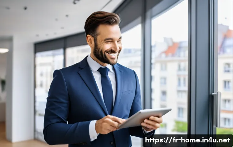 주택관리사 업무 일지 작성 사례 - **Prompt:** A clean, brightly lit, modern office space belonging to a professional condominium manag...